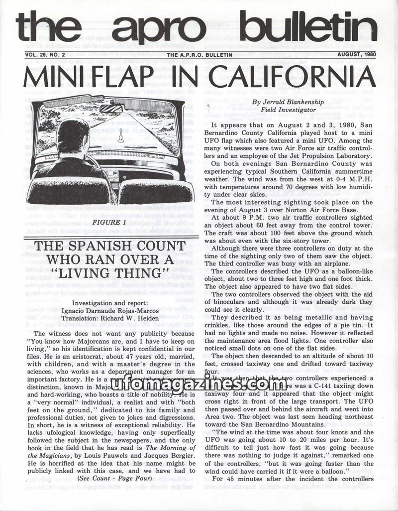 Cover of APRO Bulletin - 1980 08 00 - Vol 29 No 2