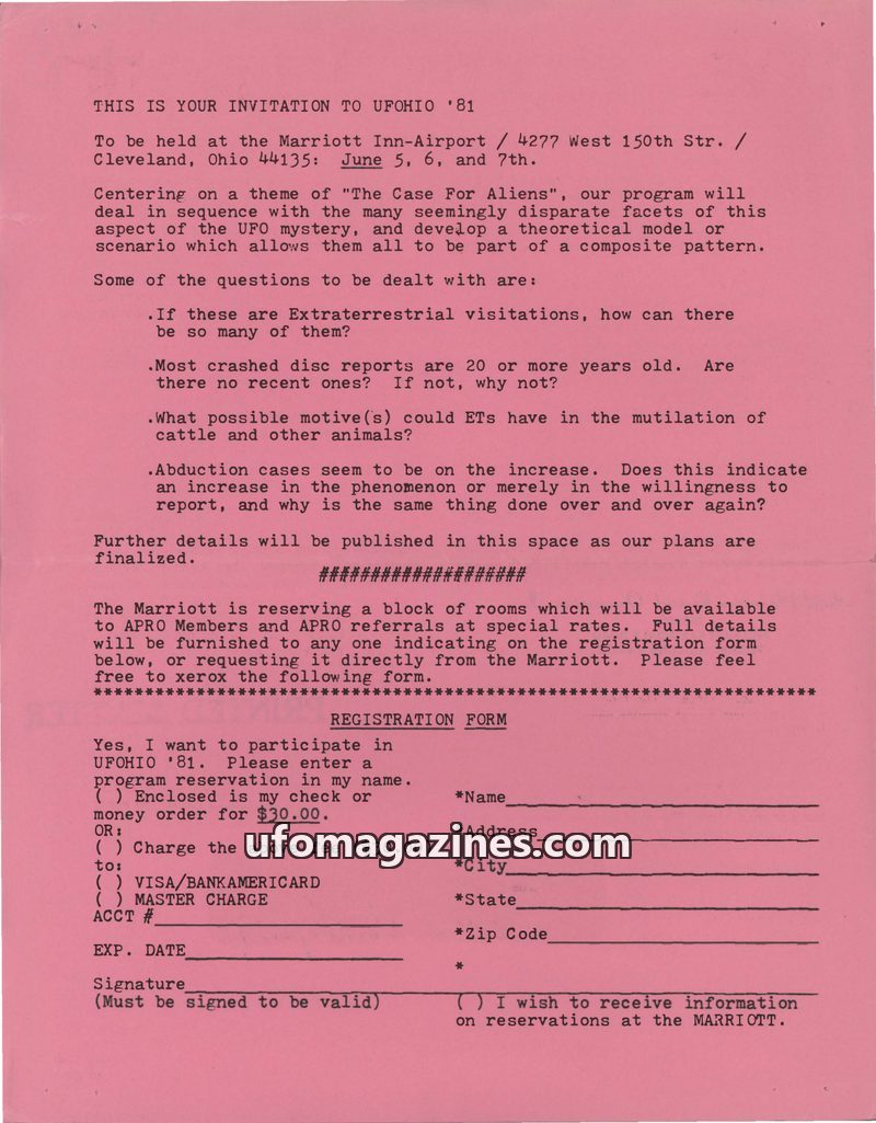 Cover of APRO Bulletin - 1981 03 00 - Vol 29 No 3