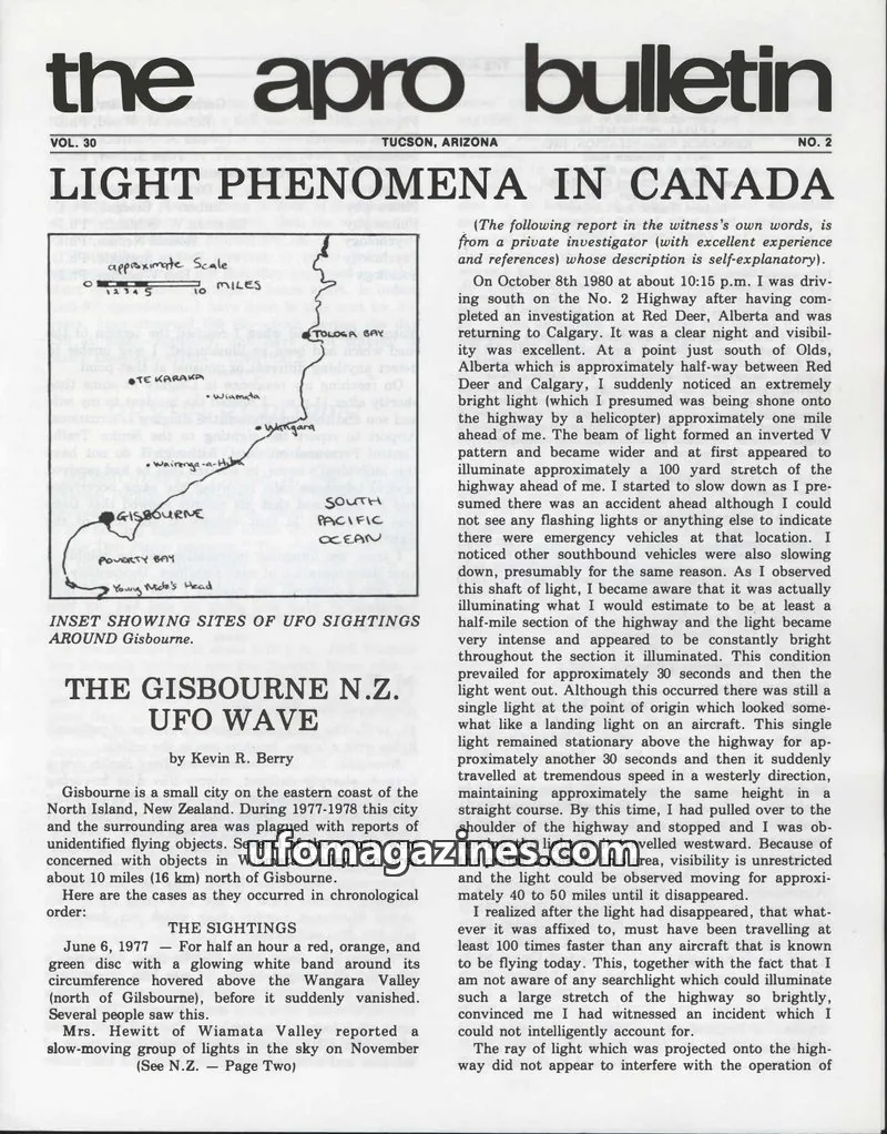 Cover of AERIAL PHENOMENA RESEARCH ORGANIZATION, INC. issue NO. 2: the apro bulletin