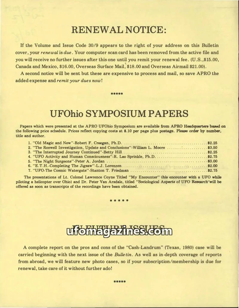 Cover of AERIAL PHENOMENA RESEARCH ORGANIZATION, INC. issue NO. 7: the apro bulletin