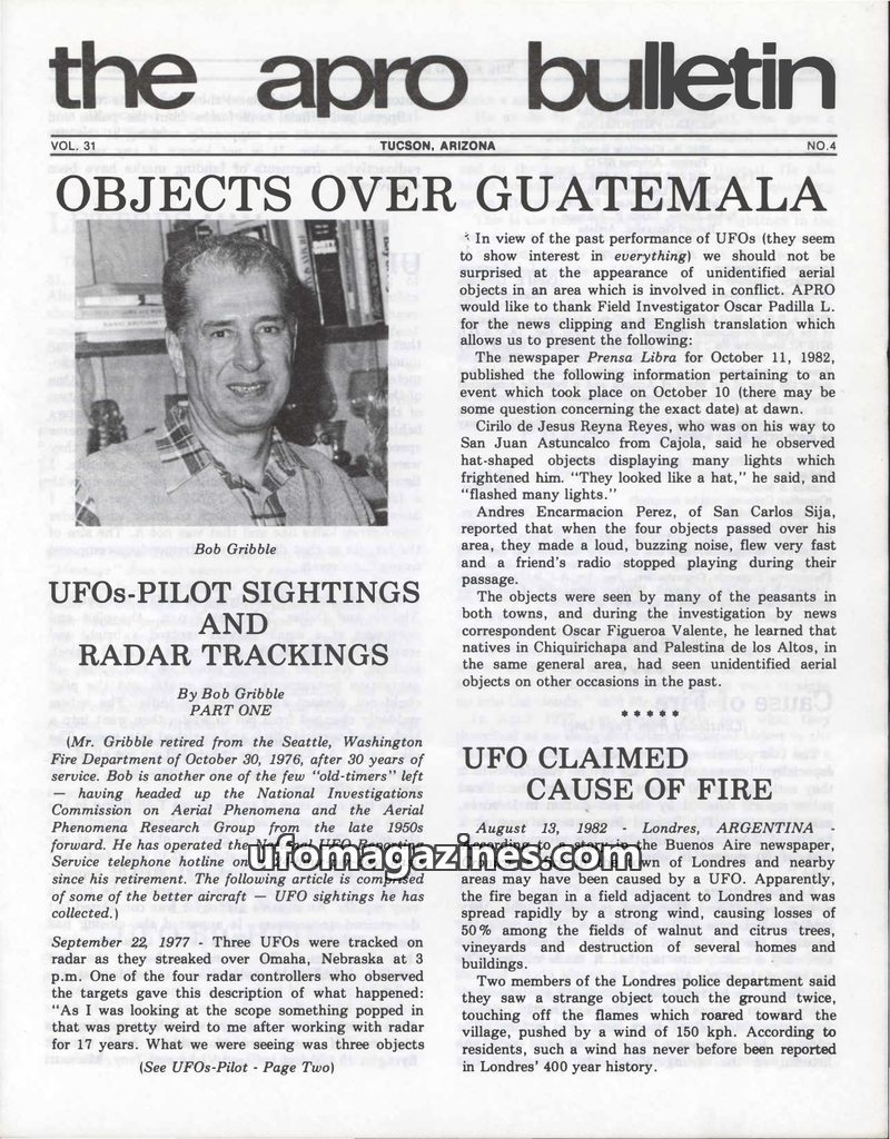 Cover of APRO Bulletin - 1983 03 00 - Vol 31 No 4