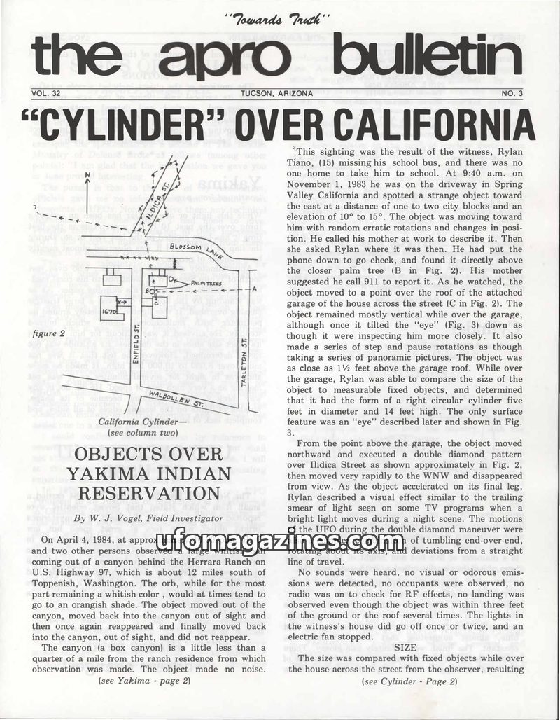 Cover of APRO Bulletin - 1984 05 00 - Vol 32 No 3