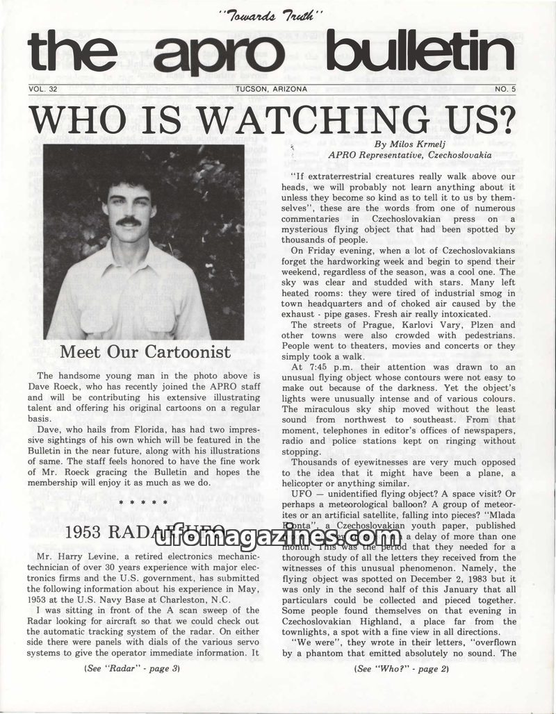 Cover of APRO Bulletin - 1984 08 00 - Vol 32 No 5