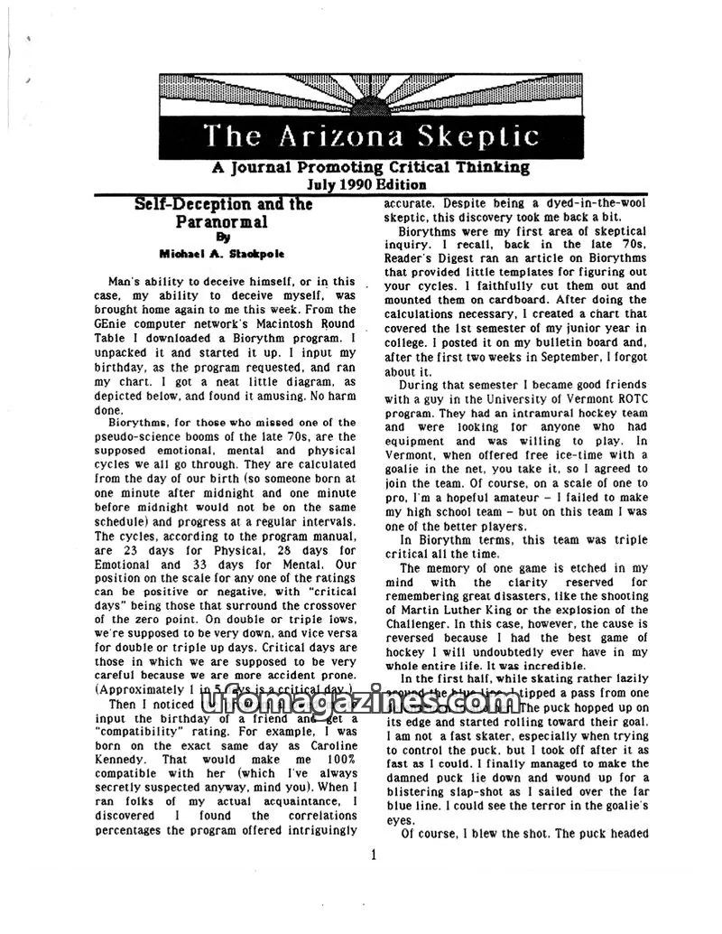 Cover of Arizona Skeptic issue July 1990 Edition: The Arizona Skeptic