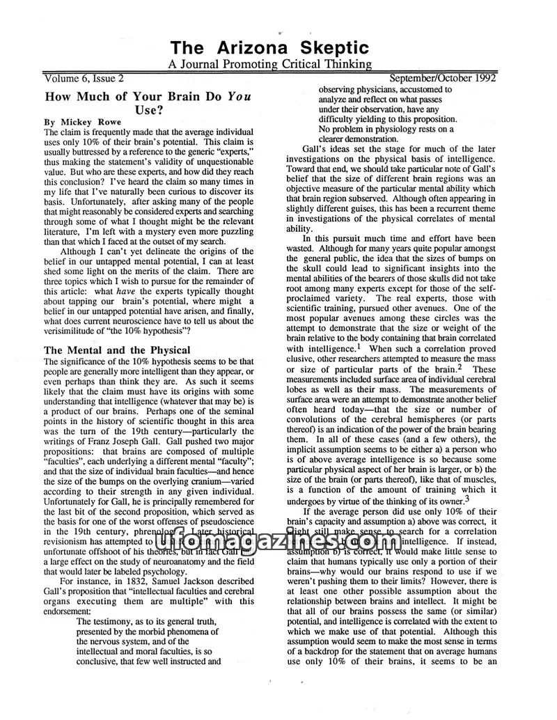 Cover of Arizona Skeptic issue 2: The Arizona Skeptic