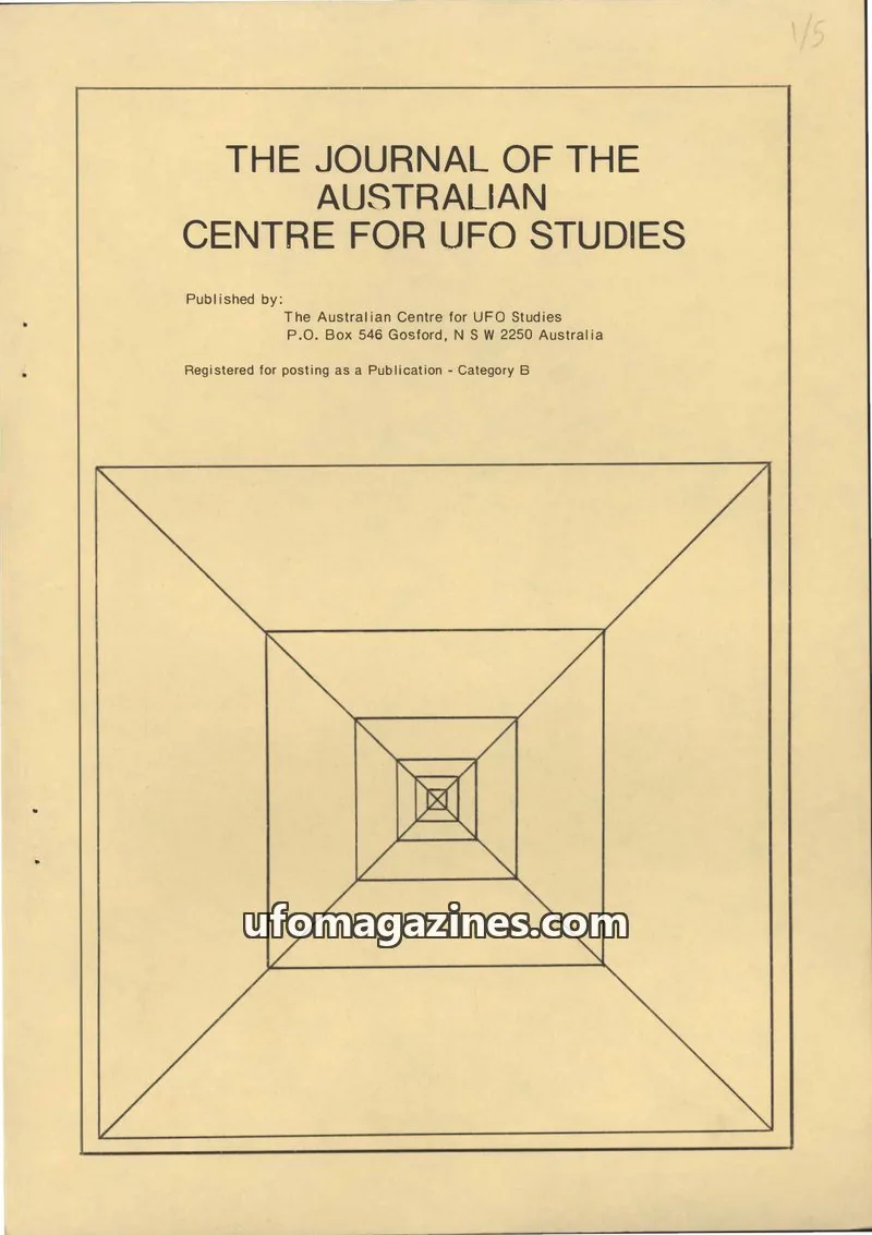 Cover of Australian CUFOS Journal issue 5: THE JOURNAL OF THE AUSTRALIAN CENTRE FOR UFO STUDIES