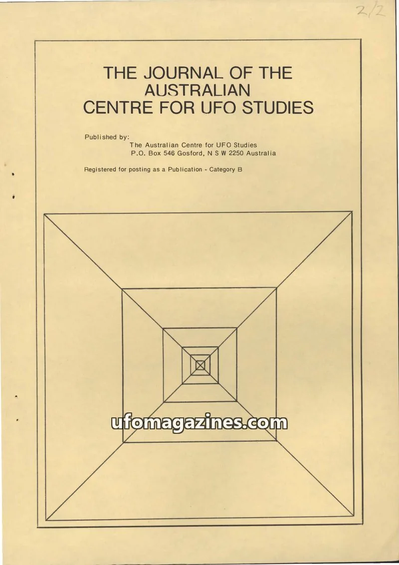 Cover of Australian CUFOS Journal issue Volume 2. Number 2.: THE JOURNAL OF THE AUSTRALIAN CENTRE FOR UFO STUDIES