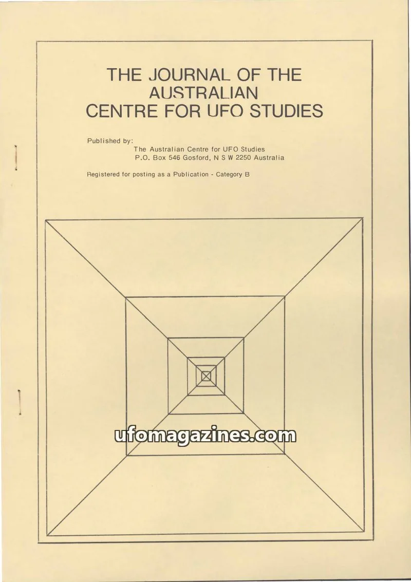 Cover of Australian CUFOS Journal issue Number 3: THE JOURNAL OF THE AUSTRALIAN CENTRE FOR UFO STUDIES