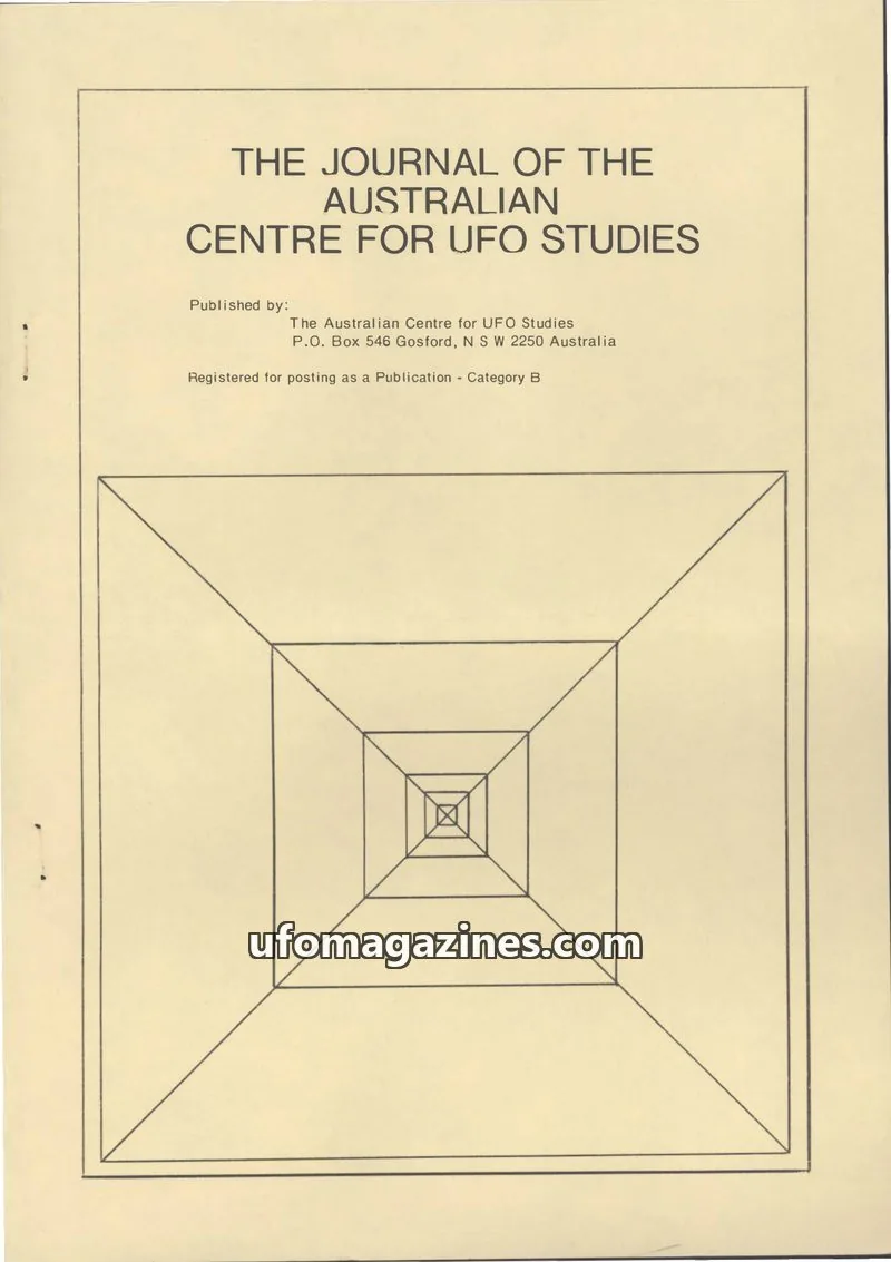 Cover of Australian CUFOS Journal issue Volume 2, Number 4: THE JOURNAL OF THE AUSTRALIAN CENTRE FOR UFO STUDIES