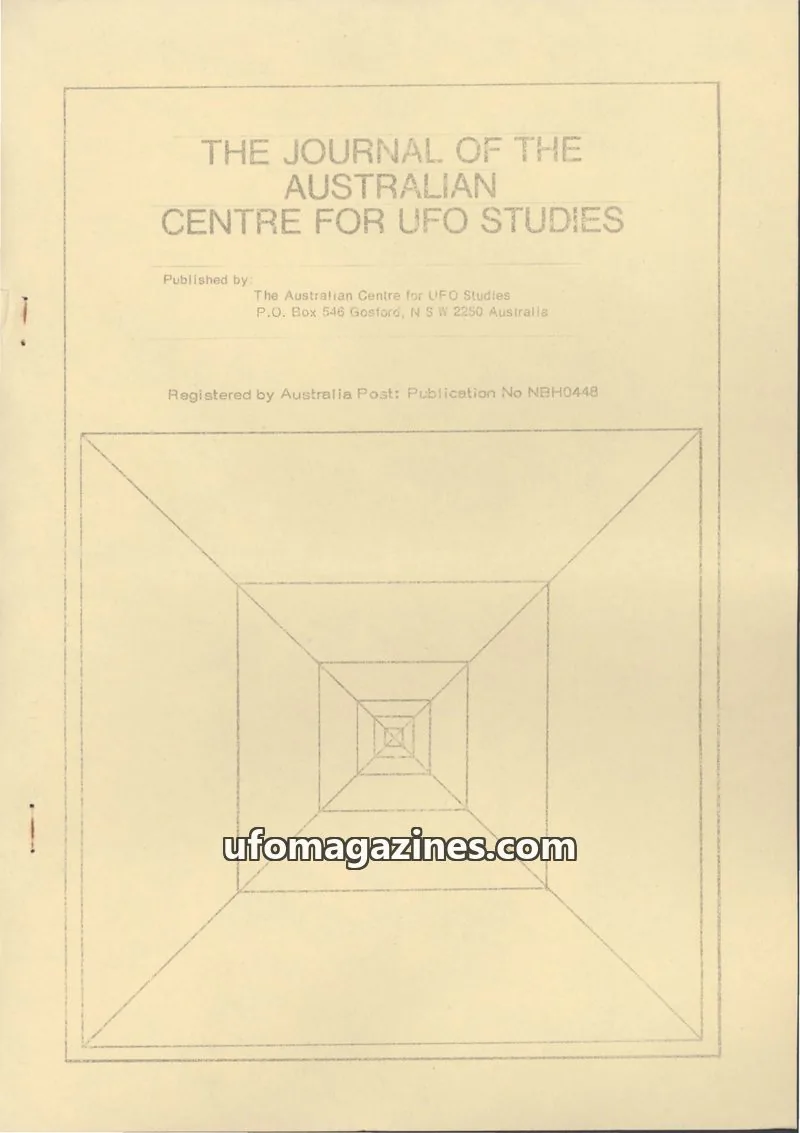 Cover of Australian CUFOS Journal issue Volume 3, Number 1: THE JOURNAL OF THE AUSTRALIAN CENTRE FOR UFO STUDIES