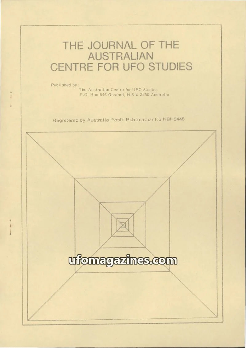 Cover of Australian CUFOS Journal issue Volume 3, Number 3: THE JOURNAL OF THE AUSTRALIAN CENTRE FOR UFO STUDIES