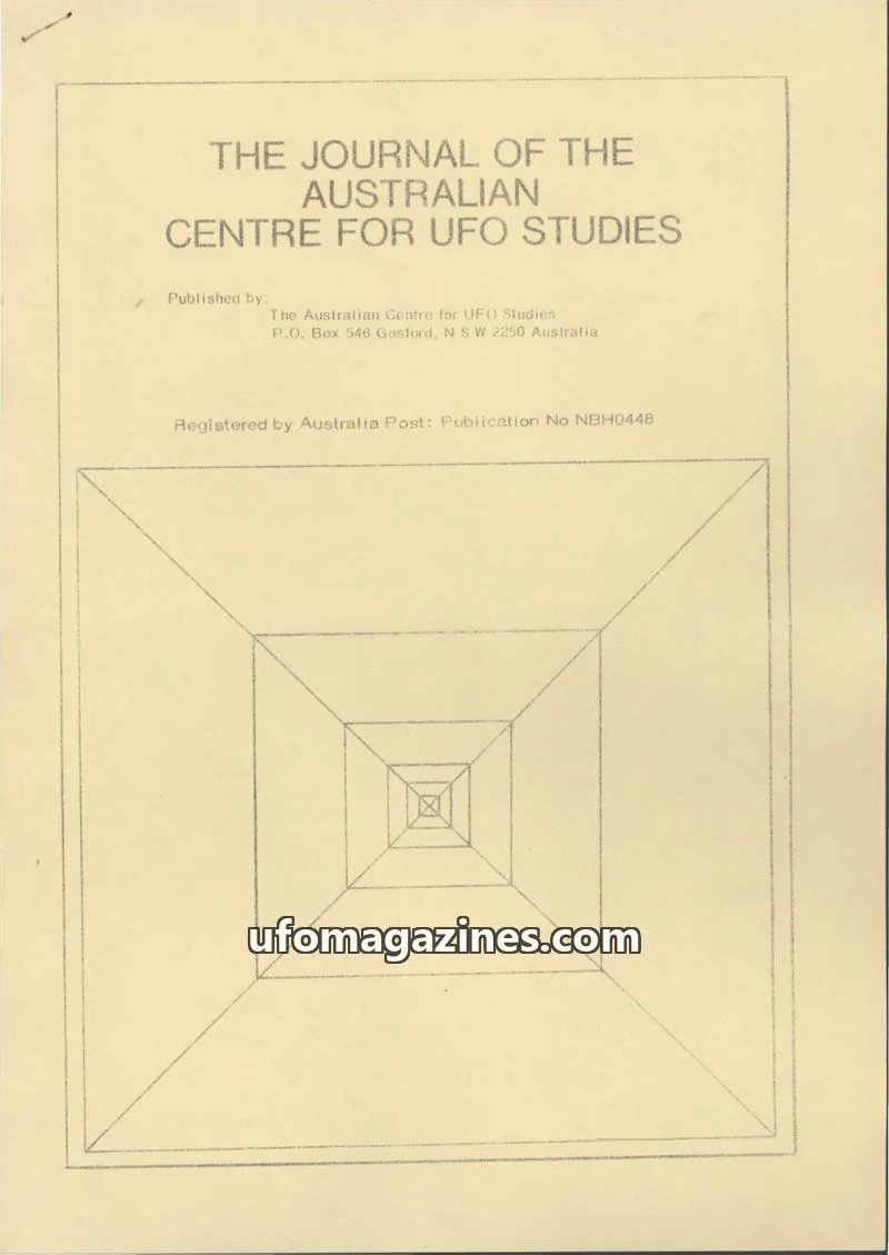 Cover of Australian CUFOS Journal issue Volume 3, Number 4: THE JOURNAL OF THE AUSTRALIAN CENTRE FOR UFO STUDIES