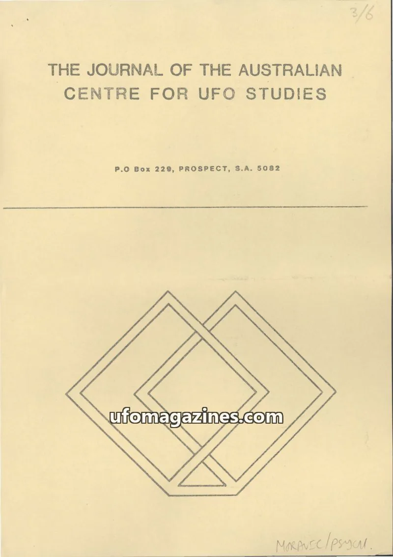 Cover of ACUFOS issue 6: THE JOURNAL OF THE AUSTRALIAN CENTRE FOR UFO STUDIES