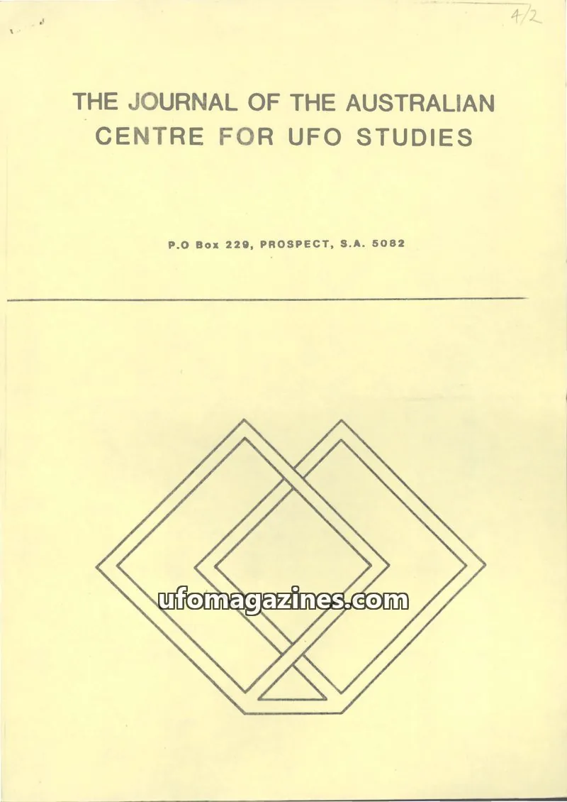 Cover of Australian CUFOS Journal issue Number 2.: THE JOURNAL OF THE AUSTRALIAN CENTRE FOR UFO STUDIES