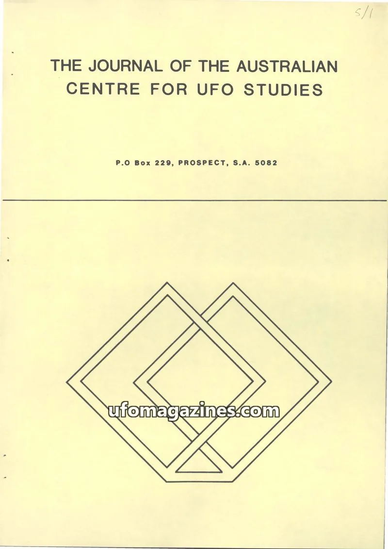 Cover of ACUFOS issue 1: THE JOURNAL OF THE AUSTRALIAN CENTRE FOR UFO STUDIES