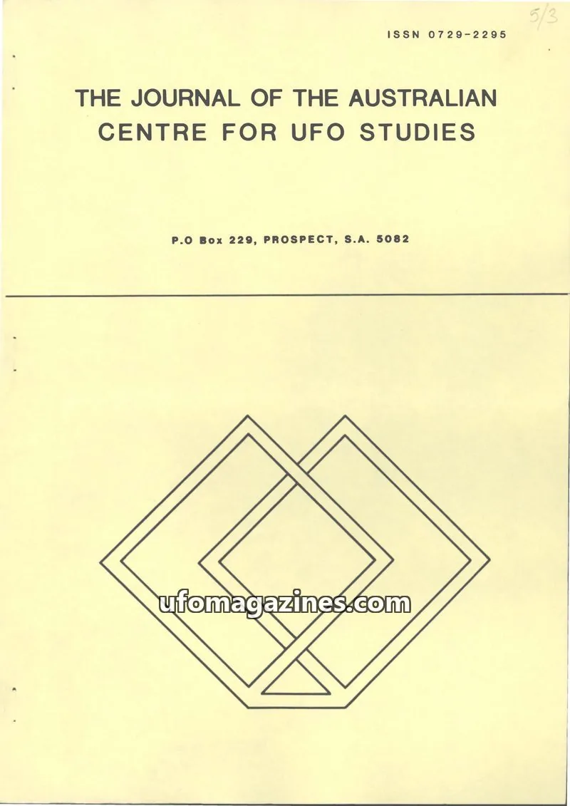 Cover of ACUFOS issue 3: THE JOURNAL OF THE AUSTRALIAN CENTRE FOR UFO STUDIES