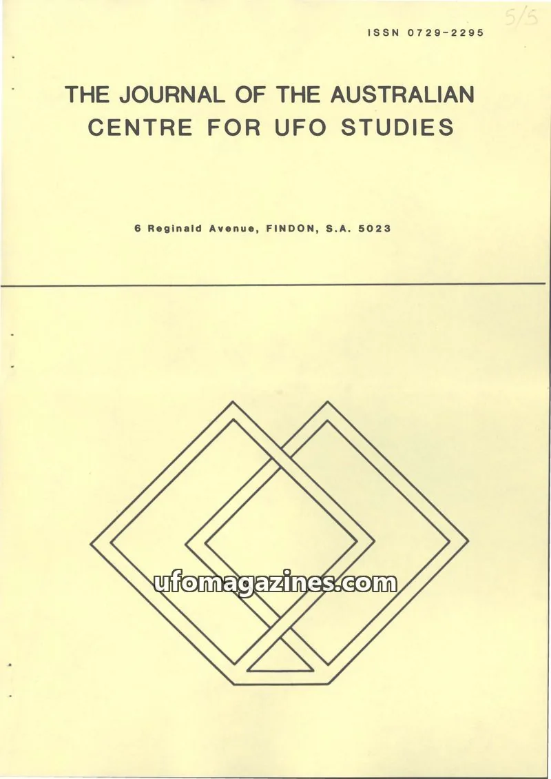 Cover of ACUFOS issue 5: THE JOURNAL OF THE AUSTRALIAN CENTRE FOR UFO STUDIES