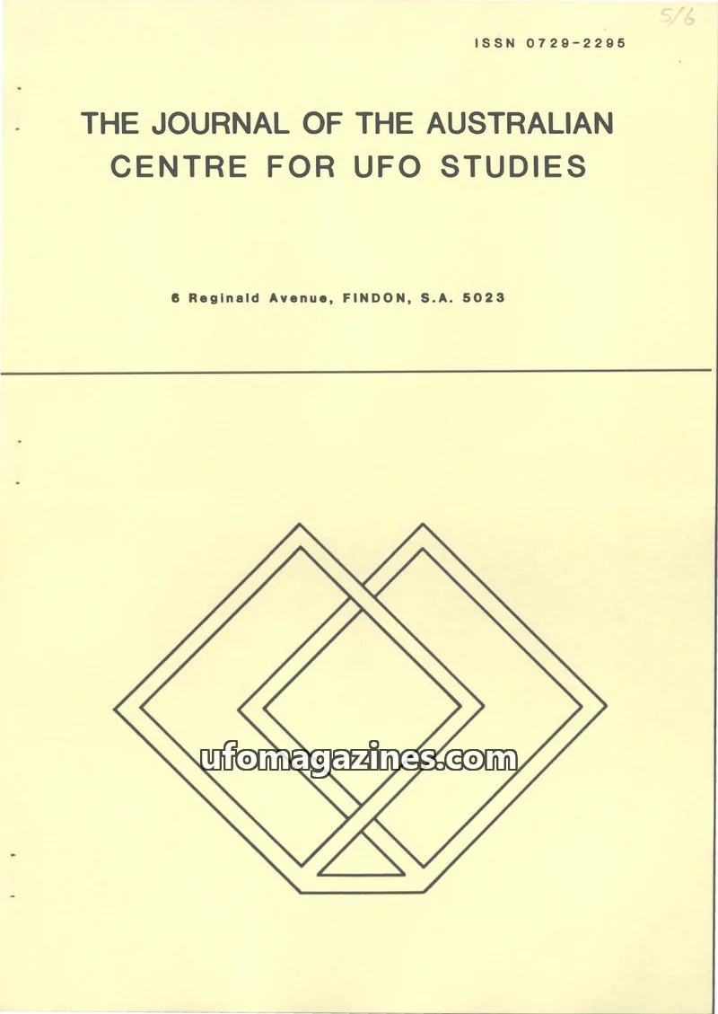 Cover of Australian CUFOS Journal issue Number 6: THE JOURNAL OF THE AUSTRALIAN CENTRE FOR UFO STUDIES