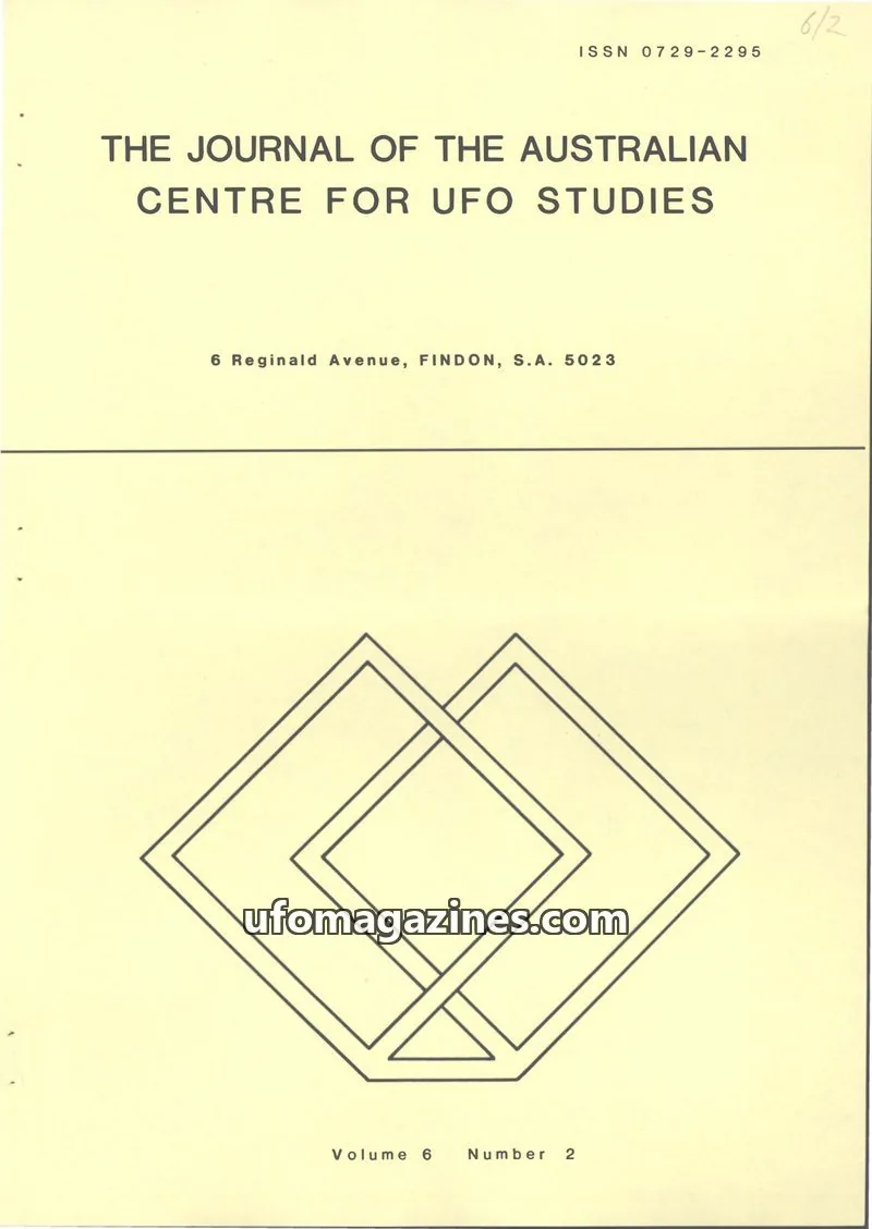 Cover of ACUFOS issue 2: THE JOURNAL OF THE AUSTRALIAN CENTRE FOR UFO STUDIES