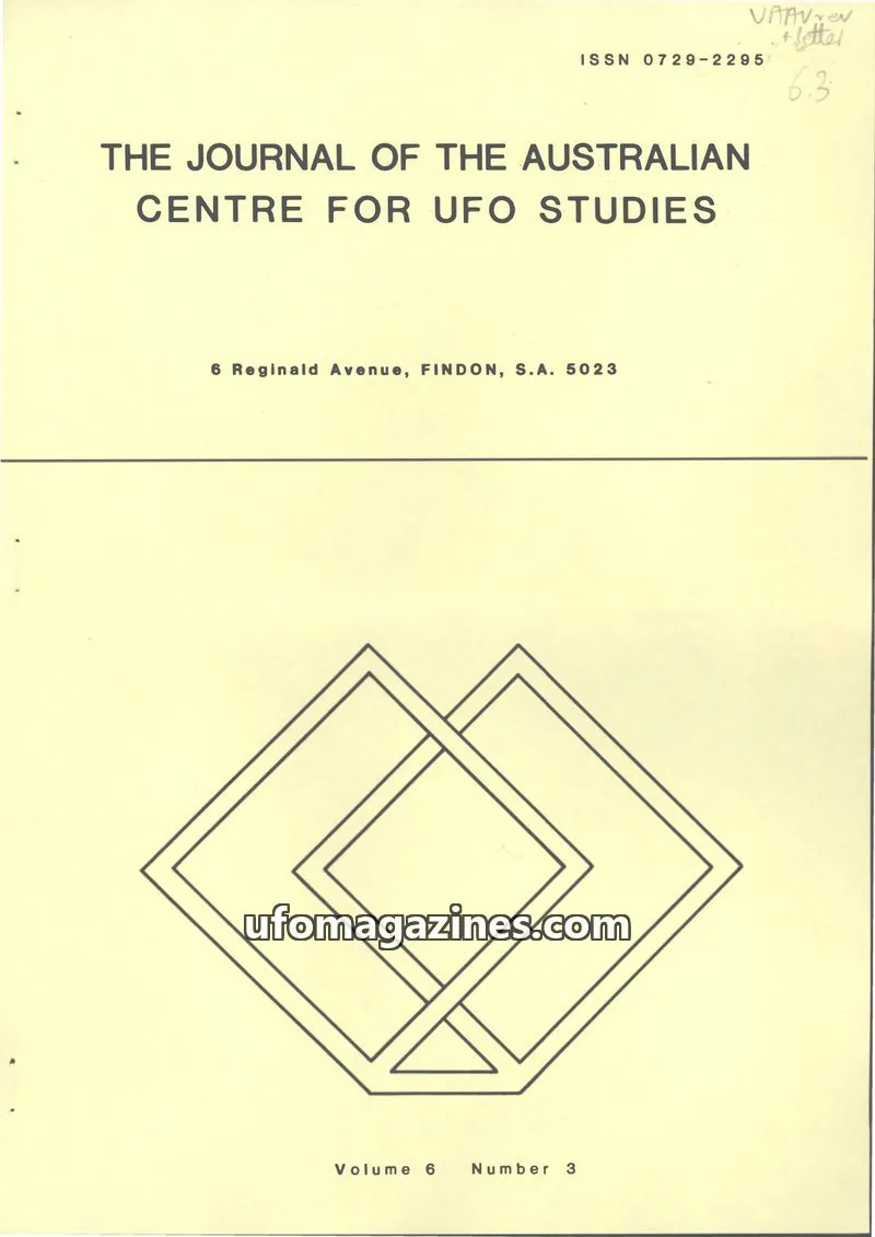 Cover of ACUFOS issue 3: THE JOURNAL OF THE AUSTRALIAN CENTRE FOR UFO STUDIES