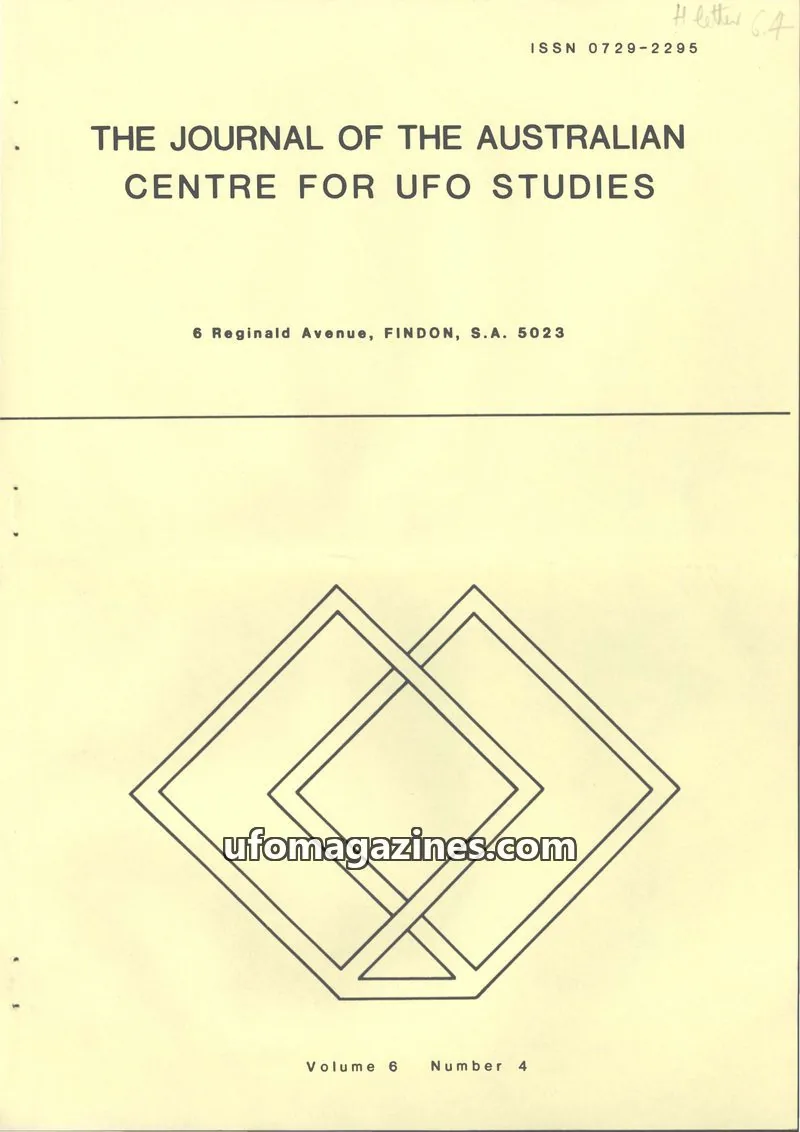 Cover of Australian CUFOS Journal issue 4: THE JOURNAL OF THE AUSTRALIAN CENTRE FOR UFO STUDIES