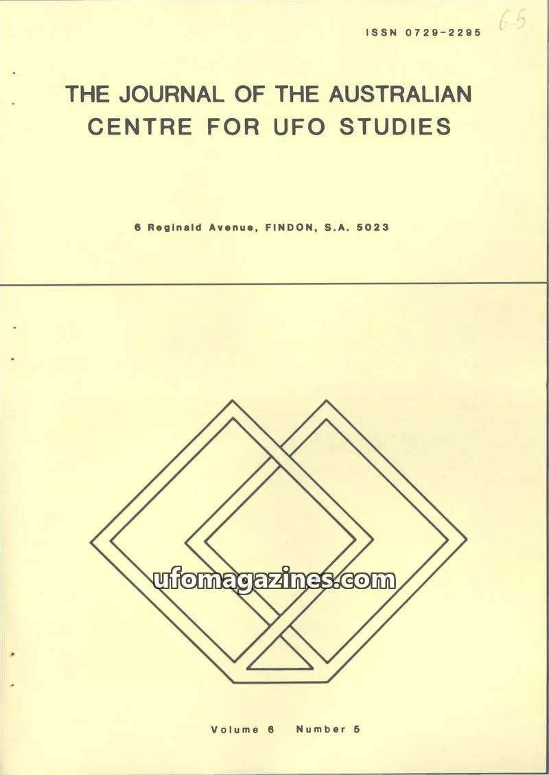 Cover of ACUFOS issue Number 5: THE JOURNAL OF THE AUSTRALIAN CENTRE FOR UFO STUDIES