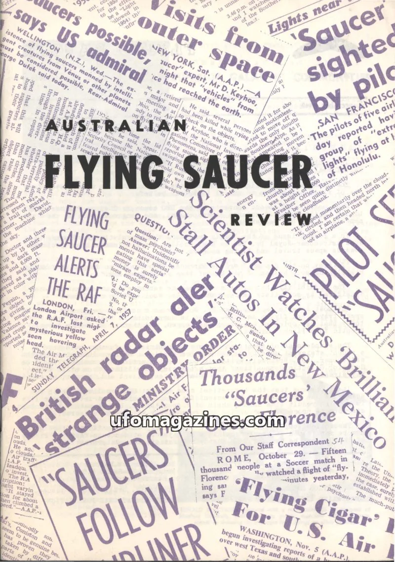 Cover of Australian Flying Saucer Review issue VOL.1, No.3: AUSTRALIAN FLYING SAUCER REVIEW