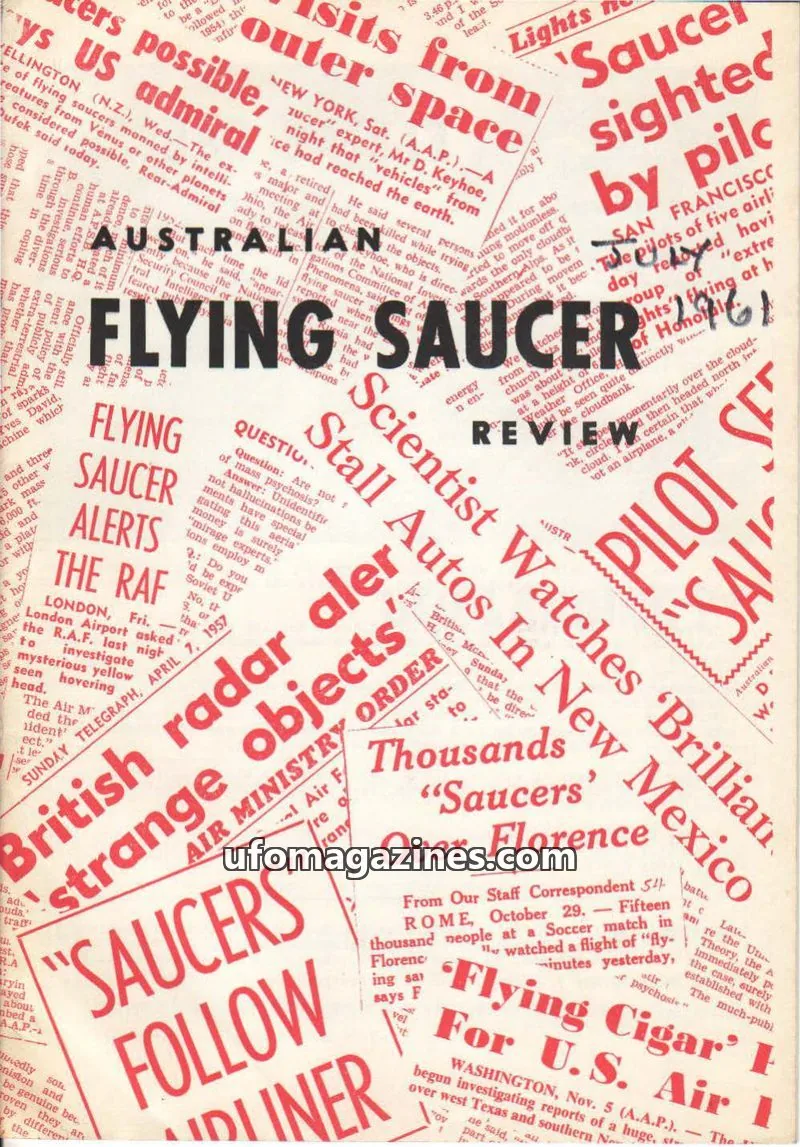Cover of Australian Flying Saucer Review issue 5: FLYING SAUCER Review