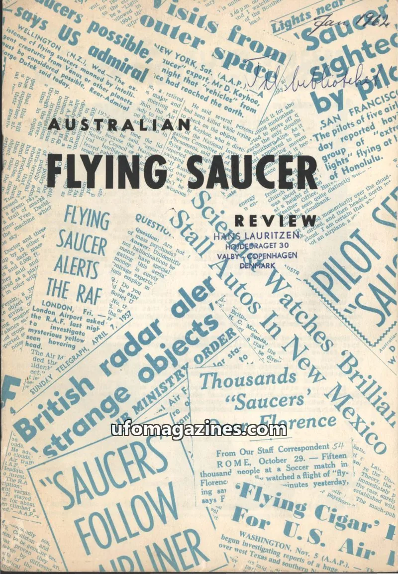 Cover of Australian Flying Saucer Review issue 6: FLYING SAUCER Review