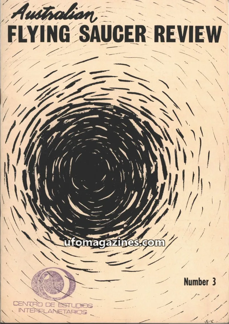 Cover of Victorian U.F.O. Research Society issue No. 3: AUSTRALIAN FLYING SAUCER REVIEW