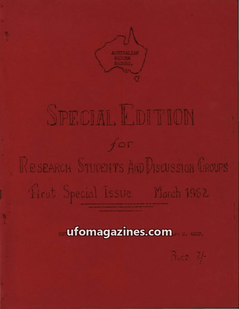Cover of Australian Saucer Record (Stone) issue SPECIAL EDITION: AUSTRALIAN SAUCER RECORD