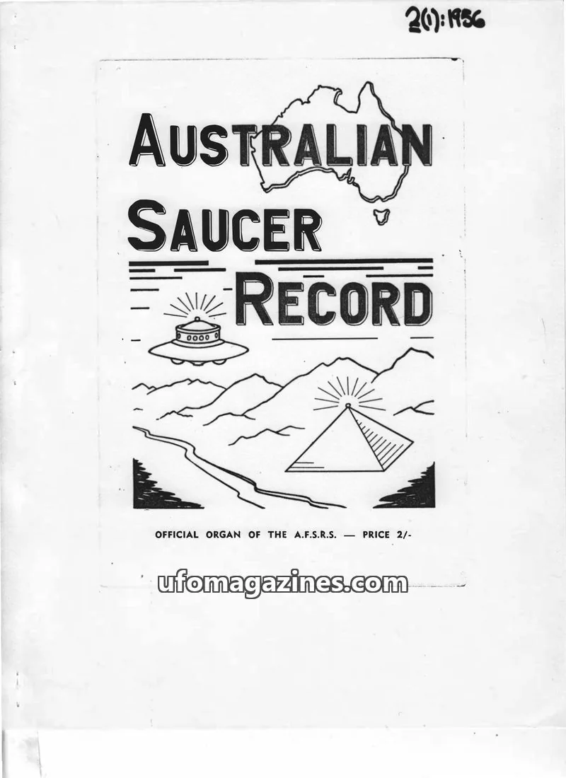 Cover of The Australian Flying Saucer Research Society issue Vol. 2. No. 1.: AUSTRALIAN SAUCER RECORD