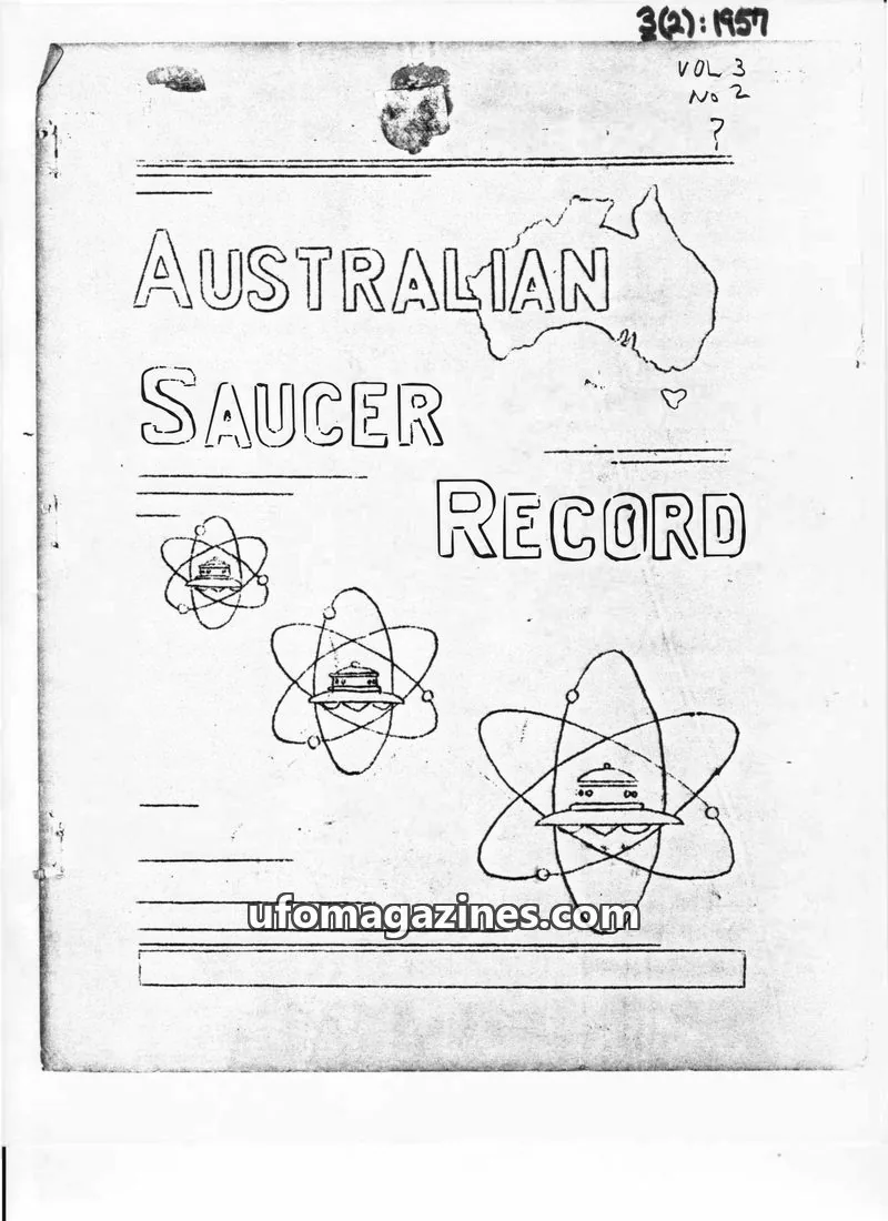 Cover of THE AUSTRALIAN FLYING SAUCER RESEARCH SOCIETY issue 2: AUSTRALIAN SAUCER RECORD
