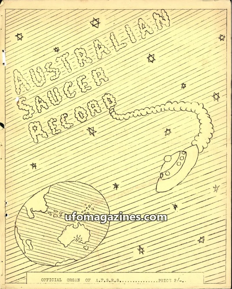 Cover of AUSTRALIAN FLYING SAUCER RESEARCH SOCIETY issue No 1.: AUSTRALIAN SAUCER RECORD