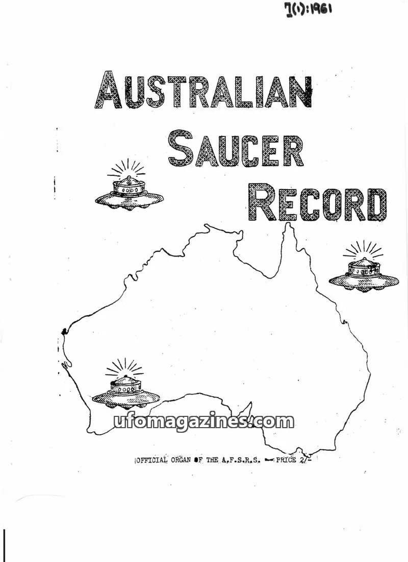 Cover of Australian Saucer Record (Stone) issue 1: AUSTRALIAN SAUCER RECORD