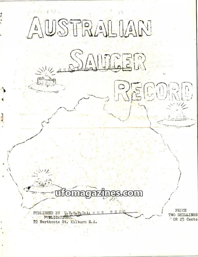 Cover of U.F.O. PITAL U PUBLICATIONS issue No. 4: AUSTRALIAN SAUCER RECORD