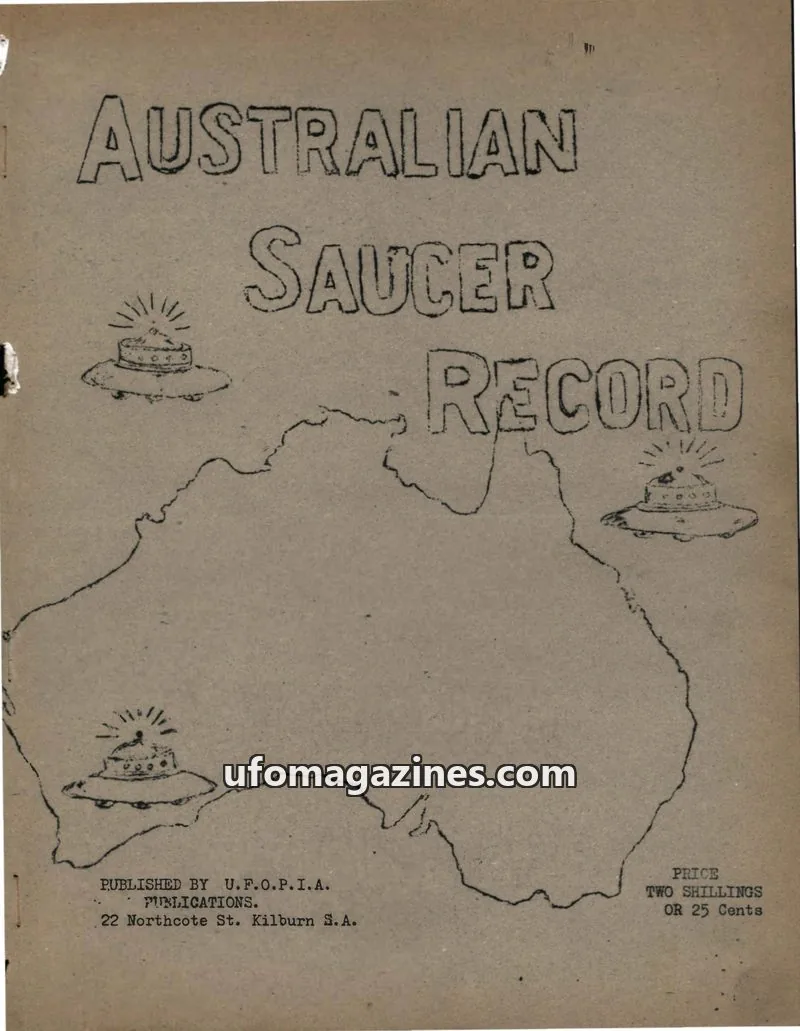 Cover of U.F.O.P.I.A. PUBLICATIONS issue VOLUME NINE No 1: AUSTRALIAN SAUCER RECORD