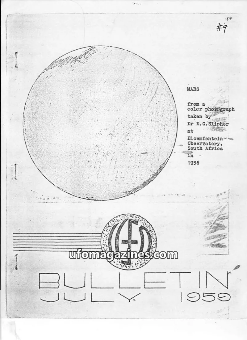 Cover of Australian UFO Bulletin issue No.9: U. F. O. BULLETIN