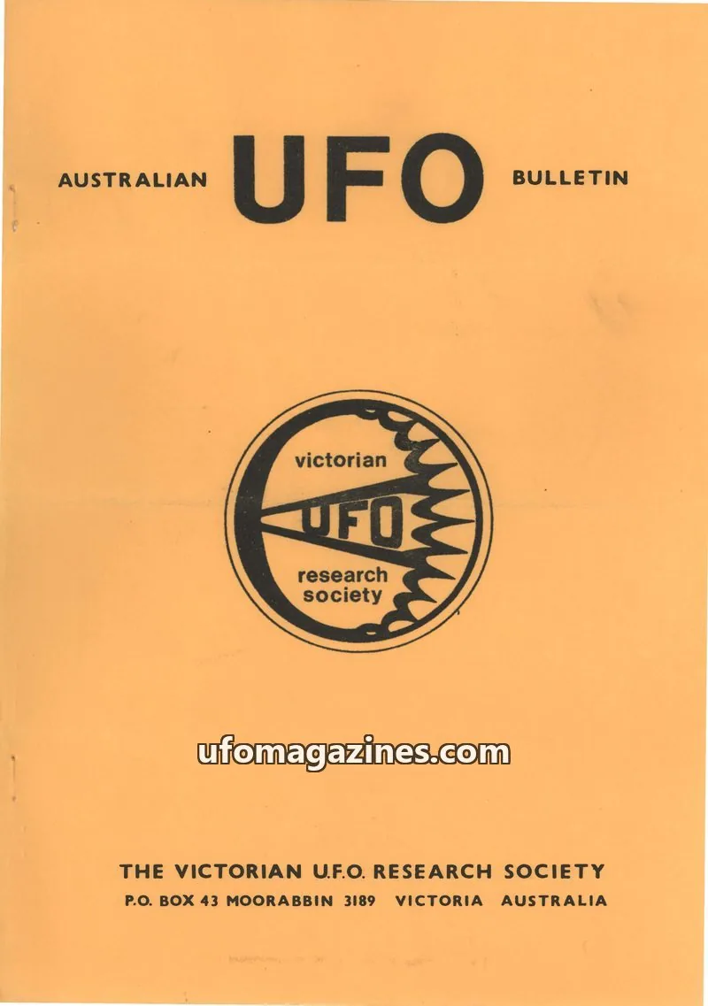 Cover of THE VICTORIAN U.F.O. RESEARCH SOCIETY issue NOVEMBER: AUSTRALIAN UFO BULLETIN