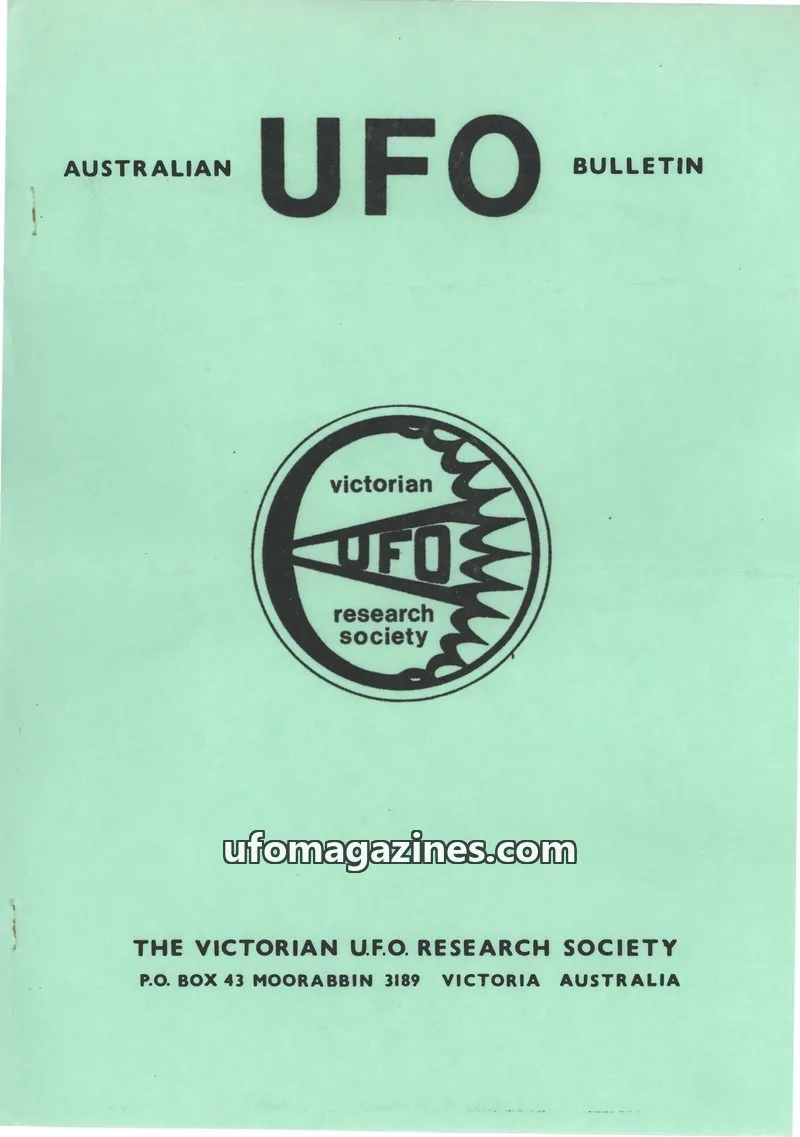 Cover of THE VICTORIAN U.F.O. RESEARCH SOCIETY issue FEBRUARY, 1977: AUSTRALIAN UFO BULLETIN