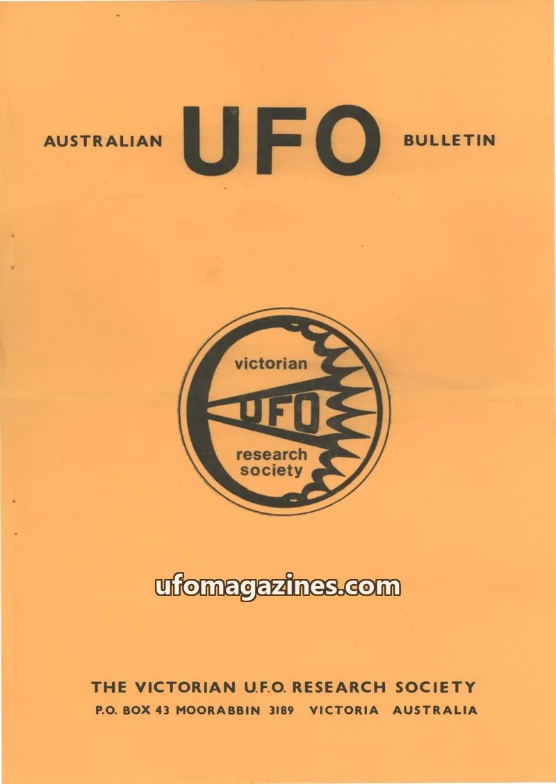 Cover of THE VICTORIAN U.F.O. RESEARCH SOCIETY issue NOVEMBER, 1977: AUSTRALIAN UFO BULLETIN