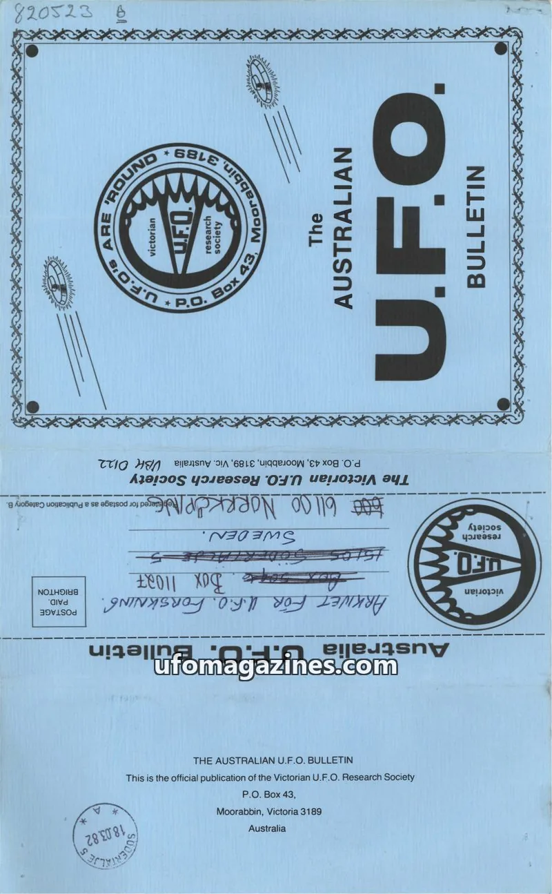 Cover of The Victorian U.F.O. Research Society issue December 1981 Edition: The Australian U.F.O. Bulletin