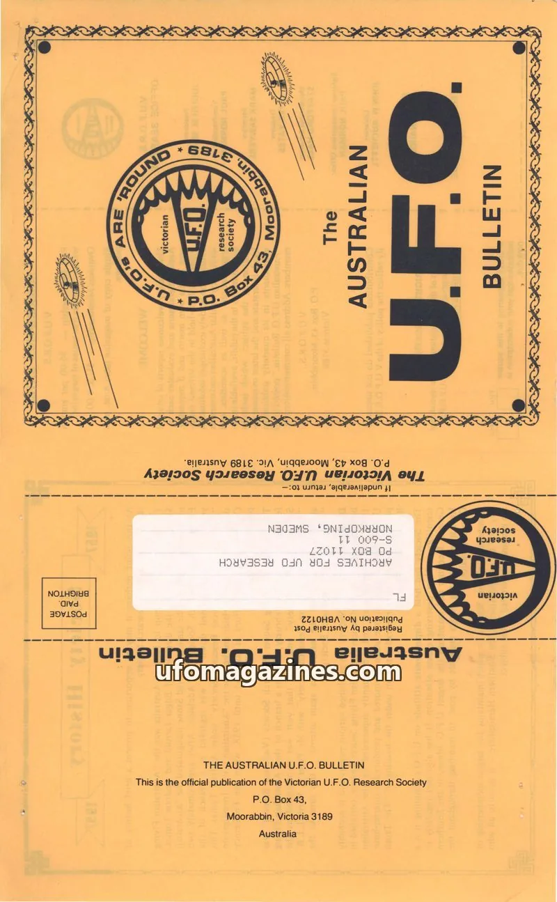 Cover of The Victorian U.F.O. Research Society issue June 1985: The Australian U.F.O. Bulletin