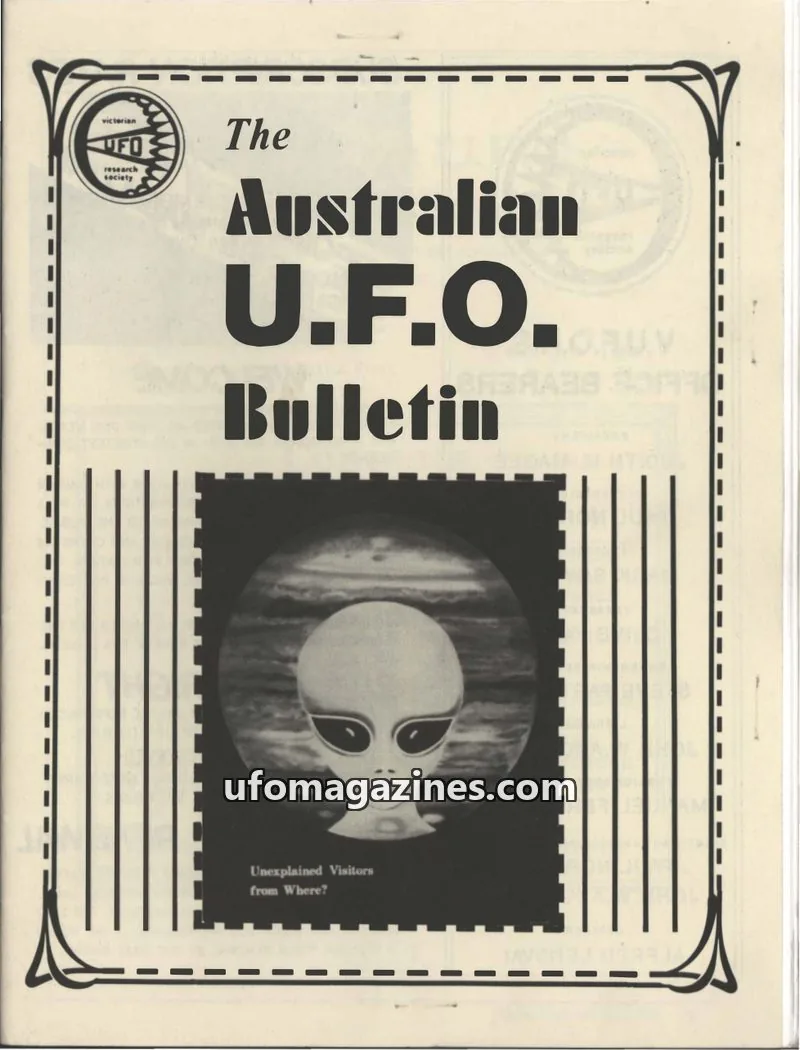 Cover of Victorian U.F.O. Research Society issue MARCH 1989: The Australian U.F.O. Bulletin