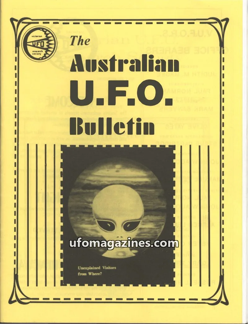 Cover of Victorian U.F.O. Research Society issue 1: The Australian U.F.O. Bulletin