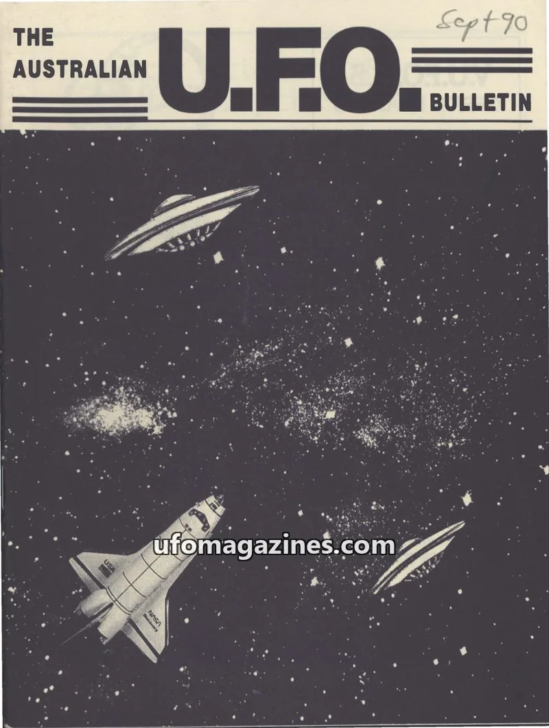 Cover of Victorian U.F.O. Research Society issue SEPTEMBER 1990: THE AUSTRALIAN U.F.O. BULLETIN