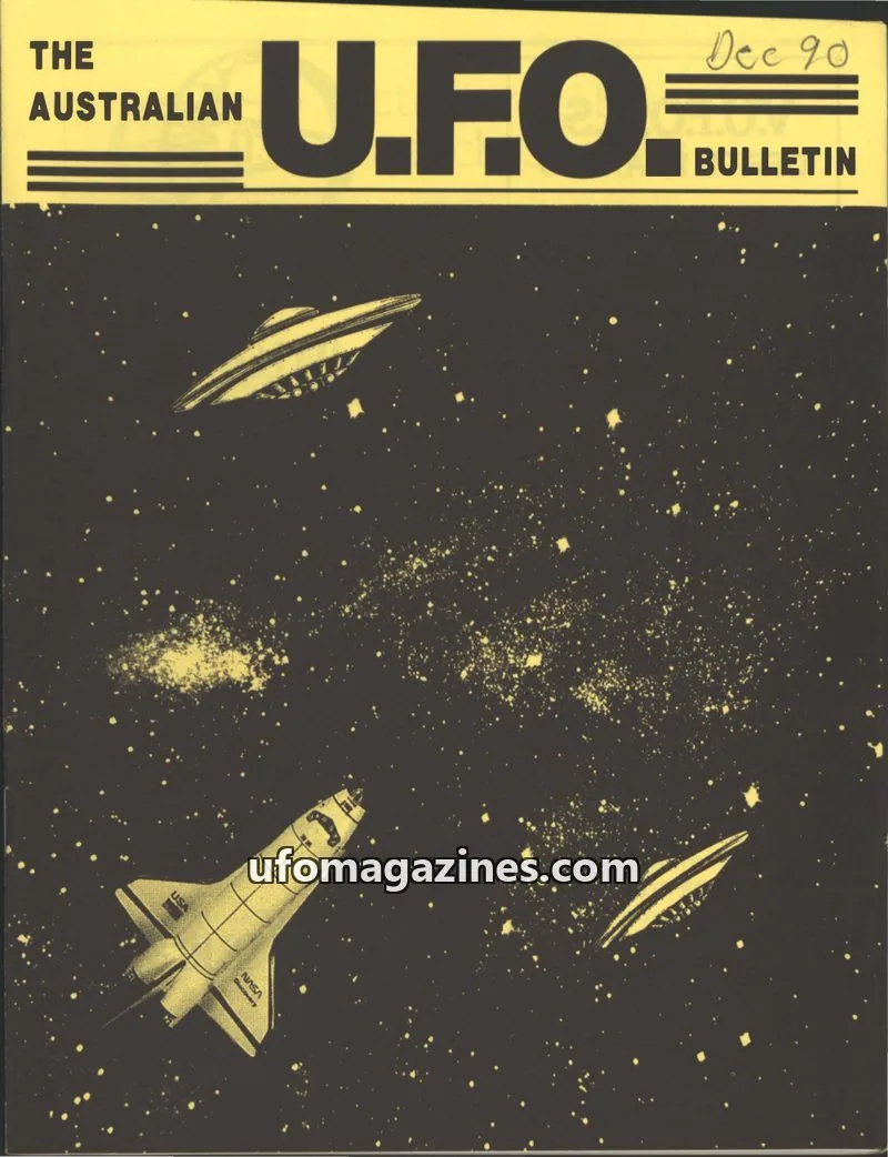 Cover of Victorian U.F.O. Research Society issue DECEMBER 1990: THE AUSTRALIAN U.F.O. BULLETIN