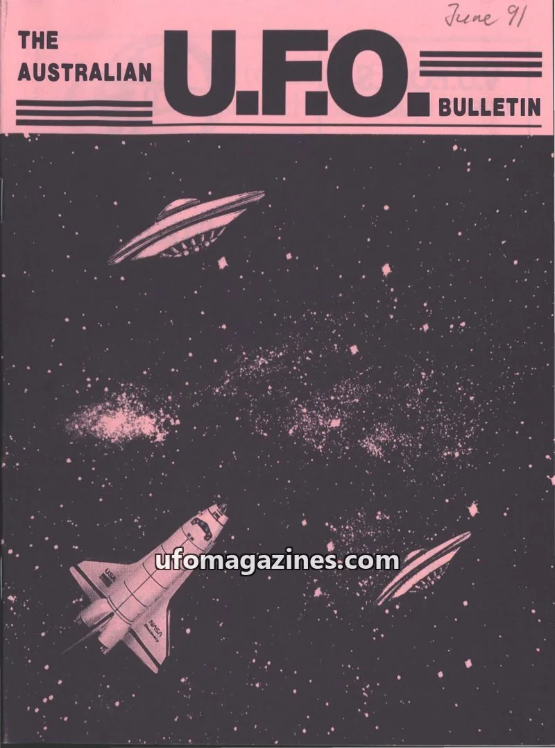Cover of Victorian U.F.O. Research Society issue June 91: THE AUSTRALIAN U.F.O. BULLETIN