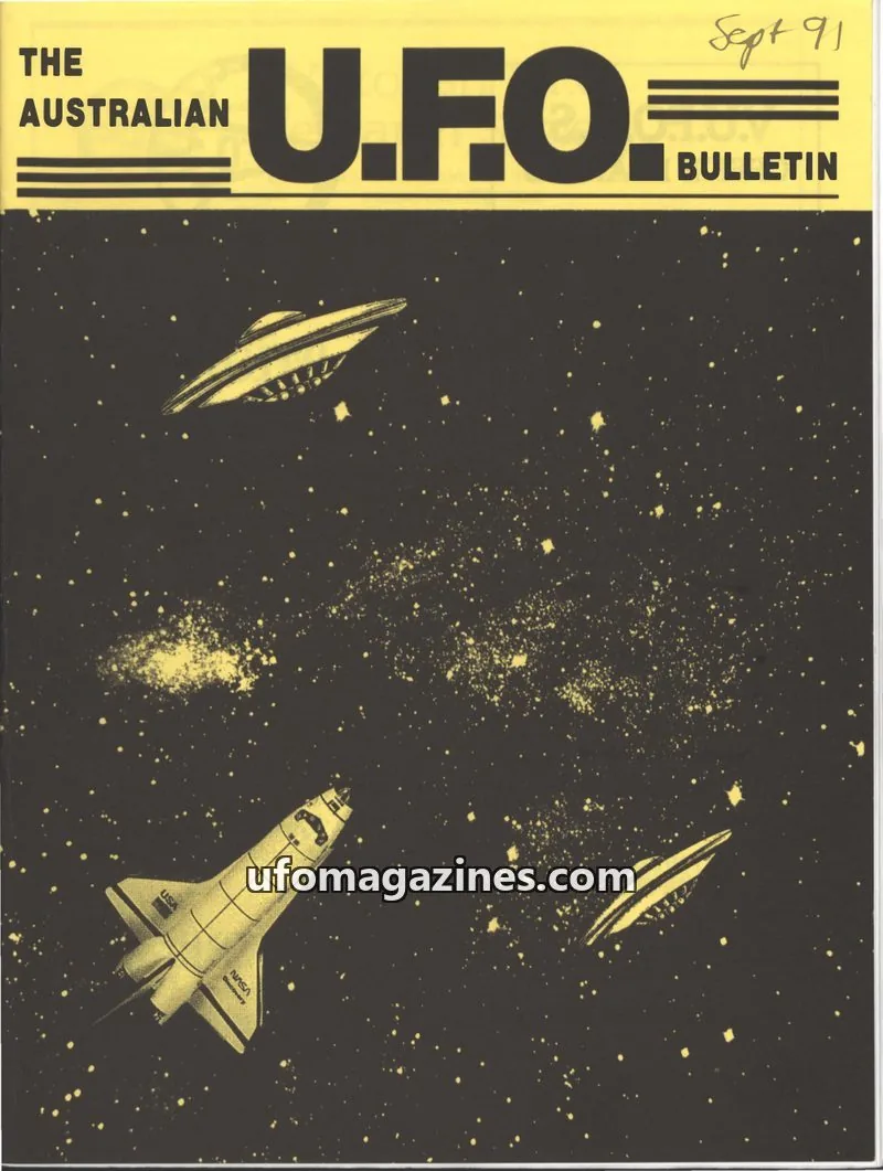 Cover of Australian UFO Bulletin issue September 1991: THE AUSTRALIAN U.F.O. BULLETIN
