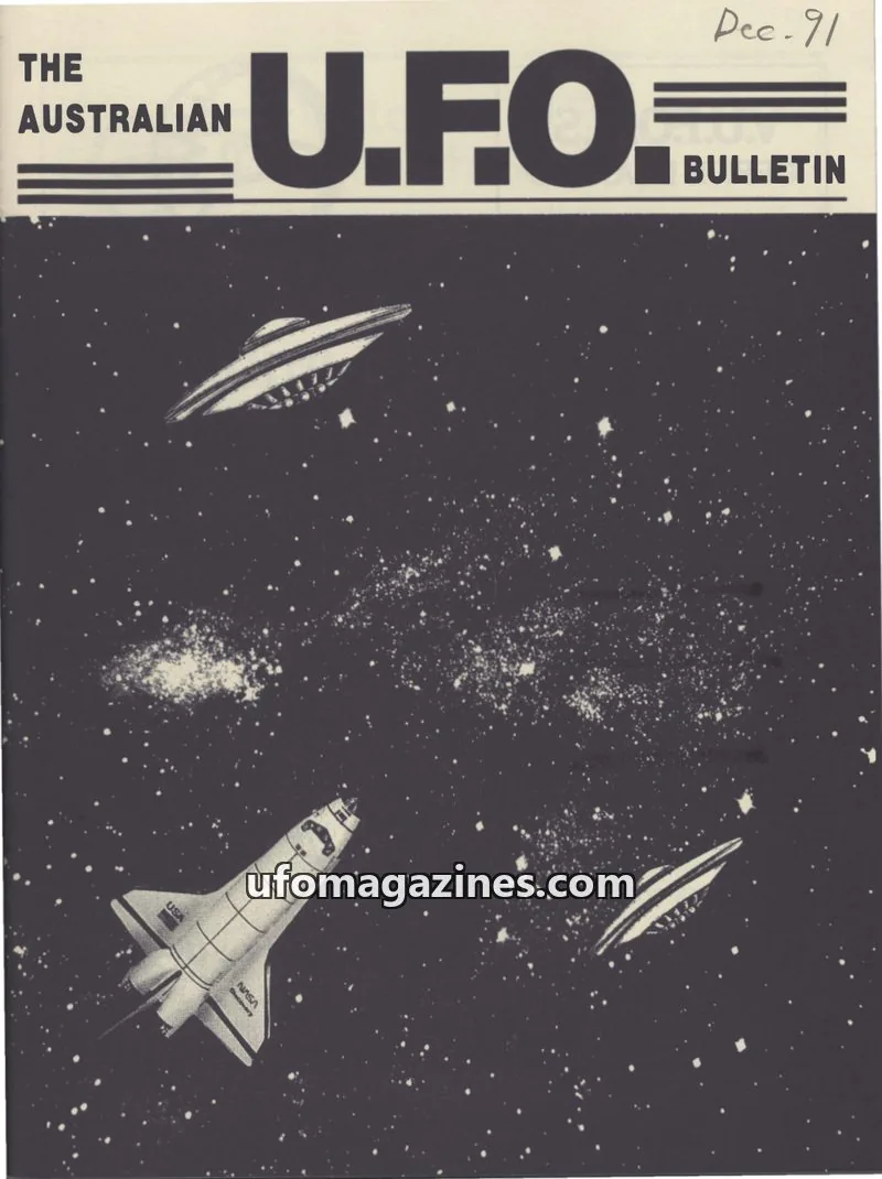 Cover of Australian UFO Bulletin issue DECEMBER 1991: THE AUSTRALIAN U.F.O. BULLETIN